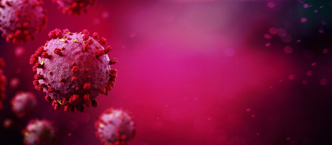 View of a Coronavirus Covid-19 background - 3d rendering